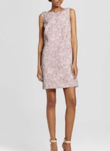 Victoria Beckham Sz XS Pink Paisley Jacquard Mini Dress Pockets NWT - Picture 1 of 5
