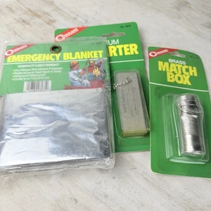 NOS Coghlan's Survival Kit Menge 3 Neu Notfall Decke Feuer Starter Streichholzschachtel - Bild 1 von 6