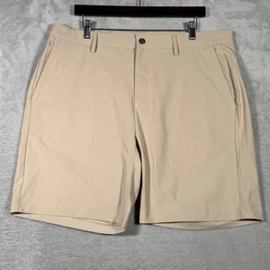 Rhoback Shorts Mens 38 Khaki Performance Golf Flat Front Zip Fly Delta Looper - Picture 1 of 9
