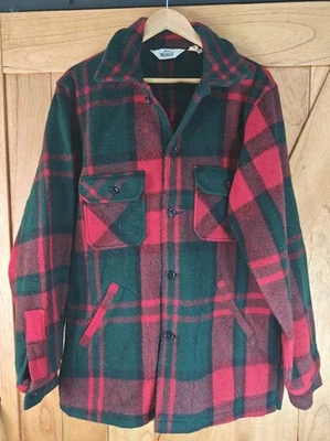Vintage Woolrich Buffalo Plaid Jacket Red Black Wool Blend USA Made L - Image 1 of 4