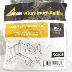 Peak Aluminum Railing Stair Rail Bracket Kit Black 50903 – New Sealed - Picture 1 of 3