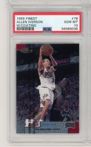 1999 Topps Finest #78 Allen Iverson w/Coating - POP 2 - PSA 10 - Bild 1 von 2