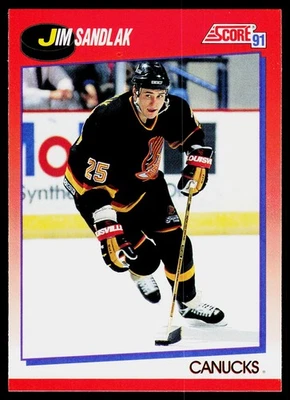 Jim Sandlak, 1991-92 Score Canadian Bilengual, #260, Vancouver Canucks, - Image 1 of 2