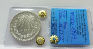 RARA MONETA ARGENTO 1 PESO MESSICO 1919 OTTIMA CONSERVAZIONE SPL, PESO 18,13 GR. - Foto 1 di 10