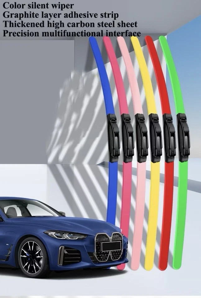 Audi A7 / S7 / RS7 Colorful Boneless Front set Rubber Strip windshield Wipers - Image 1 of 4