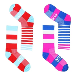 2 pares de calcetines de ciclismo profesionales bicicleta de carretera bicicleta deporte calcetines al tobillo rojo rosa XC - Imagen 1 de 7