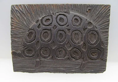 Schildkröte    Originaler Abstrakter Expression Linolschnitt Druckplatte - Bild 1 von 3