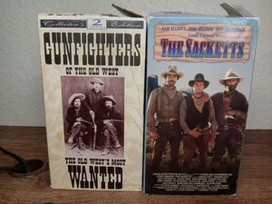 VHS Tapes 2 Tape Set- Gunfighters Of The Old West, The Sacketts - Picture 1 of 10