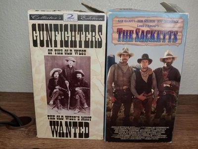 VHS Tapes 2 Tape Set- Gunfighters Of The Old West, The Sacketts Foto 1 de 4