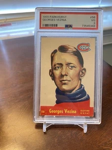 1955 Parkhurst #56 Georges Vezina Hockey Card VG 3 PSA - Picture 1 of 2