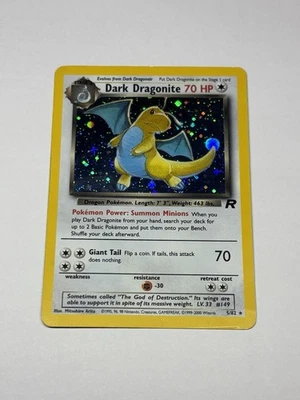 Pokémon Dark Dragonite Holo Rare TCG Card 5/82 Team Rocket Stepping On SWIRL MP - Image 1 of 3
