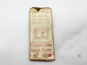VINTAGE ELEPHANT BRAND CARPET SHARPS NICKEL PLATED NEEDLES W HALL REDDITCH - Picture 1 of 5