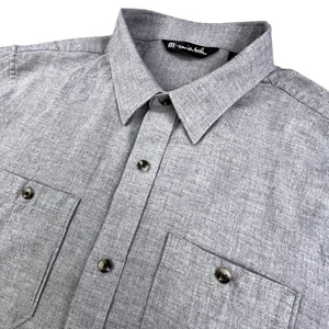 Travis Mathew Cloud Flannel Shirt Men’s Large Gray Pocket Outdoor Camping Hiking - Picture 1 of 12