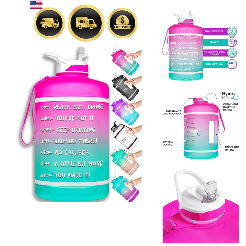 NatureWorks HydroMATE Gallon Water Bottle 128 oz (Pink Ombre)