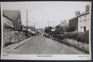 Old MONMOUTHSHIRE Real Photo RPPC P/C CALDICOT VILLAGE WEST END ROAD HOUSES VIEW - Picture 1 of 1