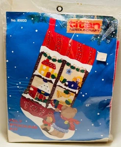 WEIHNACHTSSTRUMPF SET - TEDDYBÄR am FENSTER - TITAN NEEDLECRAFT 85033 - NEU! - Bild 1 von 6