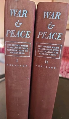 War and Peace The Revised Maude Translation  by Leo Tolstoy 1938 2 BOOK SET - Image 1 of 4