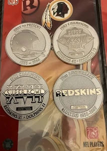 Monedas 75 aniversario Washington Redskins X 4, Gibbs, Cooley, Moss, Portis - Imagen 1 de 6