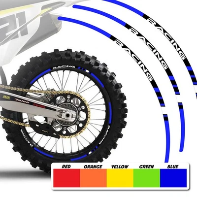 Azul 21 pulgadas. Calcomanía adhesiva de llanta de 18" para moto de cross P01 para Kawasaki KLX300R 20 21 22 23 Foto 1 de 4