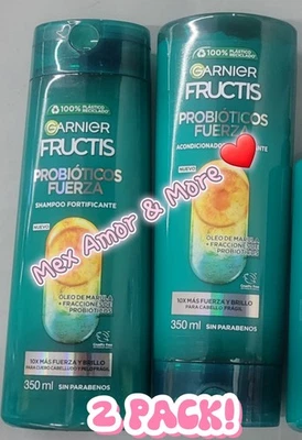 Garnier Fructis Probióticos: Shampoo & Acondicionador Fuerza Y BRILLO 2 PACK! ❤️ - image 1 of 3