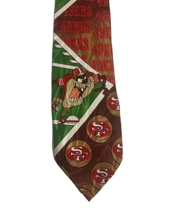 Corbata de acetato Molto Warner Bros. San Francisco 49ers Tasmanian Devil 1999 62" - Imagen 1 de 3