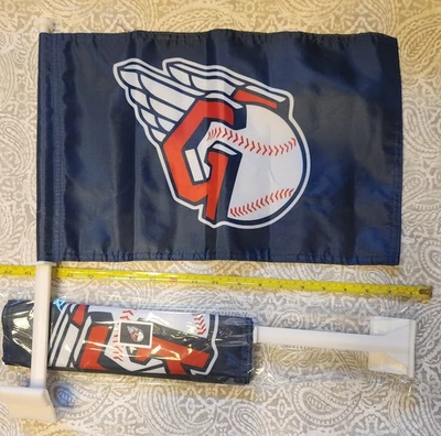 Cleveland Guardians MLB 12X18 Inch Baseball Car Window 2-Sided Flag Set Of 2 - Image 1 of 2