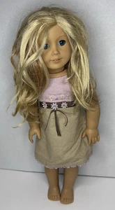 American Girl Puppe Elizabeth lange blonde Haare blaue Augen 2008 durchbohrte Ohren Kleid - Bild 1 von 9