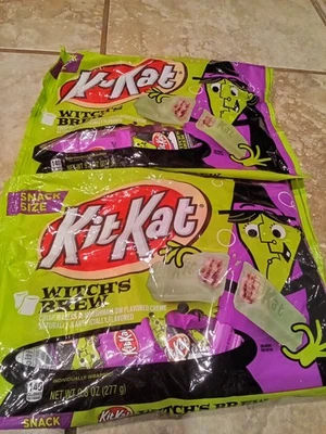 (2) Kit de bolsa de barras de caramelo tamaño bocadillo Kat Witch's Brew 9,8 OZ cada crema de malvavisco Foto 1 de 3
