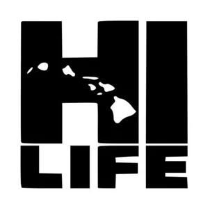 Calcomanía Hawaii HI Life #1 4"x4" elige el color - Imagen 1 de 2