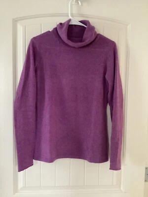 Suéter Elena Solano para mujer mediano 2 capas 100 % cachemir púrpura cuello tortuga  Foto 1 de 4