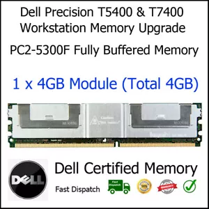 4GB PC2-5300F DDR2 ECC Reg Server Memory RAM Upgrade For Dell Precision T5400 - Picture 1 of 3