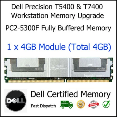 4GB PC2-5300F DDR2 ECC Reg Server Memory RAM Upgrade For Dell Precision T5400 - Image 1 of 3