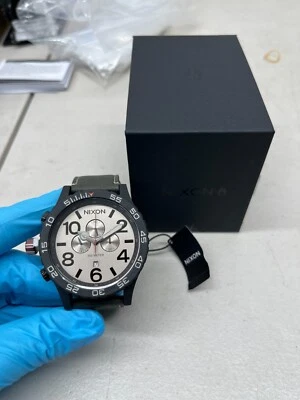 Nixon 51-30 Chrono Black Leather Strap Pumice Men's Watch A1392-5238 - BRAND NEW - Image 1 of 4