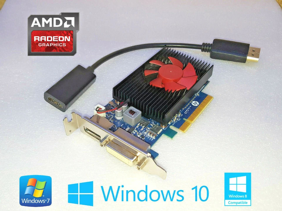 Dell Optiplex SFF 3020 3040 3046 3050 7040 2GB DVI DP Video Card + HDMI Adapter - Image 1 of 1