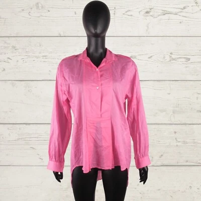 MCQ by ALEXANDER MCQUEEN Mujer Rosa Camisa Vestido Túnica Transparente Talla Grande It 42 Foto 1 de 4