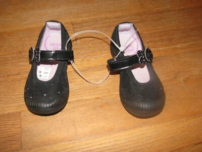 NWOB little girls black sparkle Mary Jane style shoes by Stride Rite -  Layla - Image 1 of 4