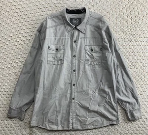 BKE Athletic Fit Western Shirt Men’s 3XL Gray Button Up Long Sleeve 100% Cotton - Picture 1 of 13
