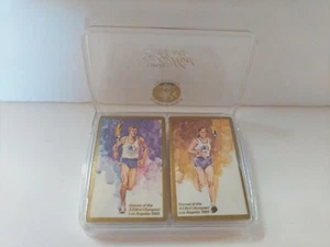 Oro Olímpico 1984 Edición Limitada Congreso Como Nuevo 2 Barajas de Cartas Corredores Puente - Imagen 1 de 7
