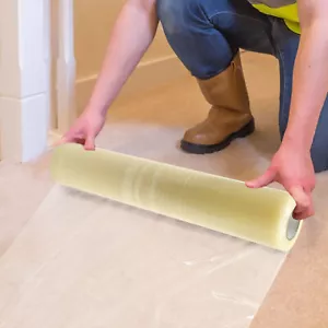 Transparent Floor Carpet Protector Film Plastic Protection Dust Cover 36"x500ft - Picture 1 of 16