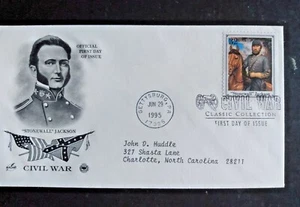 CIVIL WAR CONFEDERATE GENERAL STONEWALL JACKSON 1995 ARTCRAFT PCS CACHET FDC VF - Picture 1 of 1
