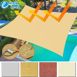 Red de vela anti-UV parasol rectangular HDPE patio piscina refugio bloque UV cubierta de malla - Imagen 1 de 12