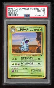 Pokemon Japanese Ori Vending 030 Nidorina Series 3 30 1998 Card PSA 10 43891380 - Picture 1 of 2