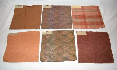 Vintage Rodolph Lot of 6 Cotton Silk Rayon Upholstery Fabric Samples 9" x 9" - Image 1 of 4
