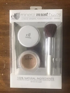 New ELF Mineral Must Haves Foundation Set Warm Powder Brush - Picture 1 of 2