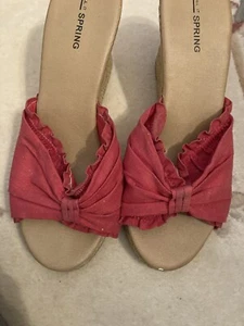 Woman’s shoes size 9 CALL IT SPRING WEDGE RED EUC - Picture 1 of 8