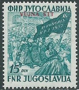 1952 TRIEST B KONGRESS KOMMUNISTISCHE PARTEI IN ZAGREB 15 D POSTFRISCH ** - RB28-9 - Bild 1 von 1