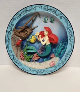 Disney Little Mermaid 3D Plate Ariel Flounder Sebastian 1989 - Picture 1 of 7