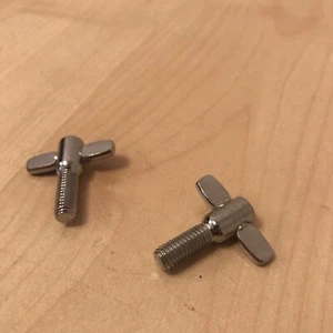 VITI DADO ALA PICCOLA 6mm X 2 PER SUPPORTO PIATTO VITE RULLANTE KIT DADI HI HAT - Foto 1 di 7