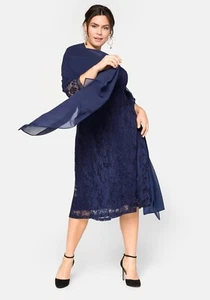 Sheego Stola aus fließendem Chiffon Marine Blau NEU - Bild 1 von 4