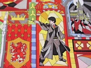 Harry Potter Stained Glass Windows Cotton Fabric 30" by 44" - Picture 1 of 5